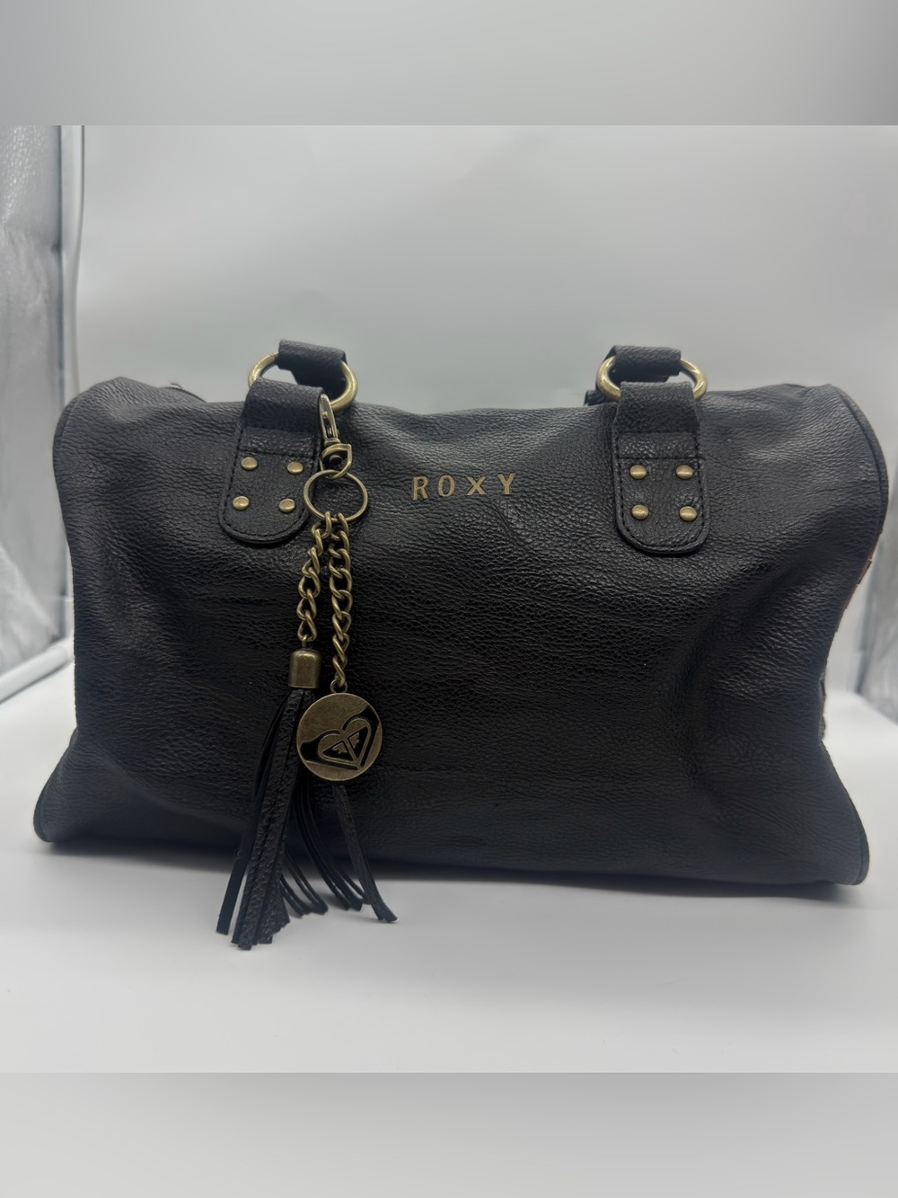 Roxy Black Shoulder Bag with Tassel Charm